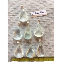 Topaze bleue pendentif goutte argent