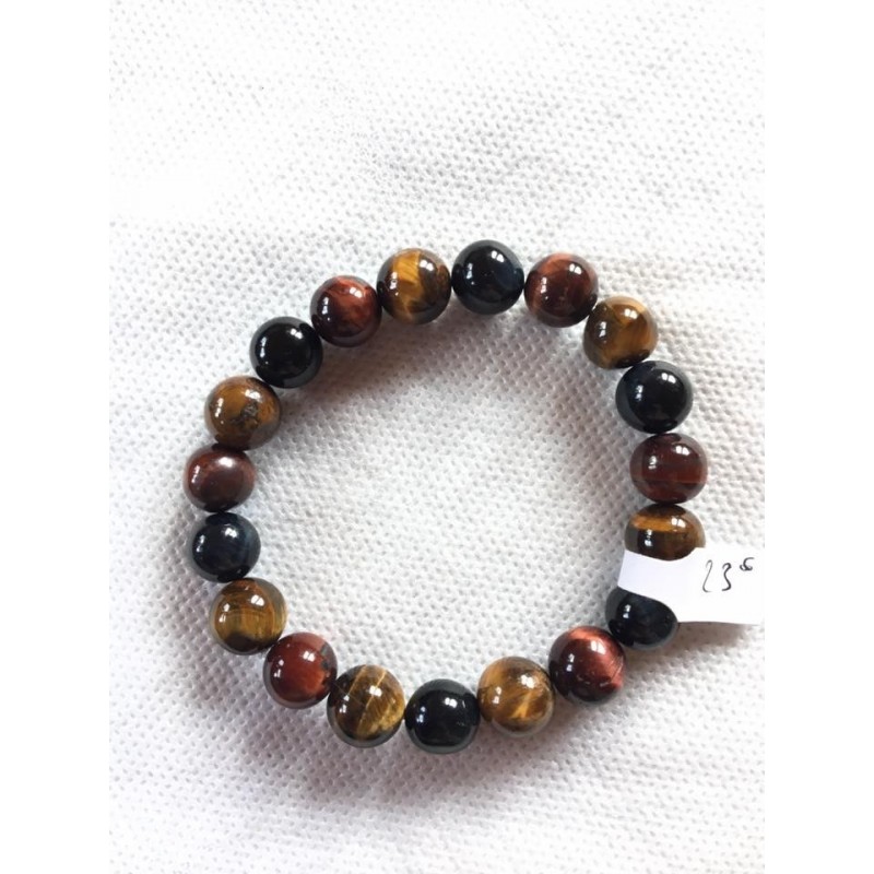 Bracelet homme 10 mm pierres : oeil de tigre...