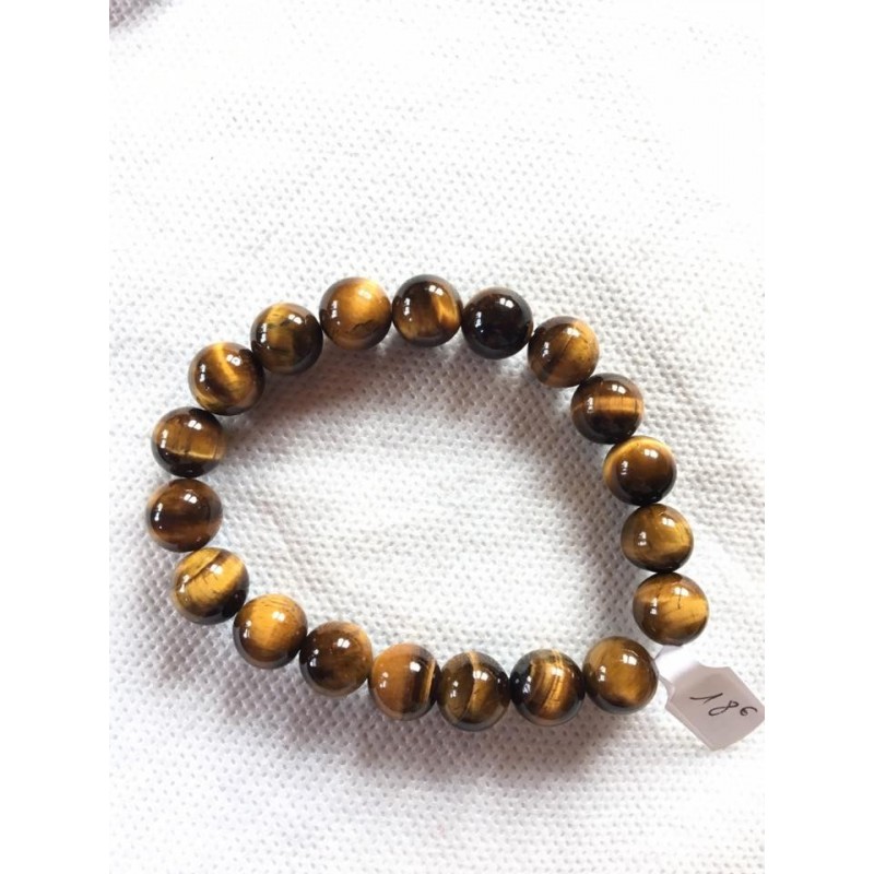Bracelet homme 10 mm pierres : oeil de tigre...