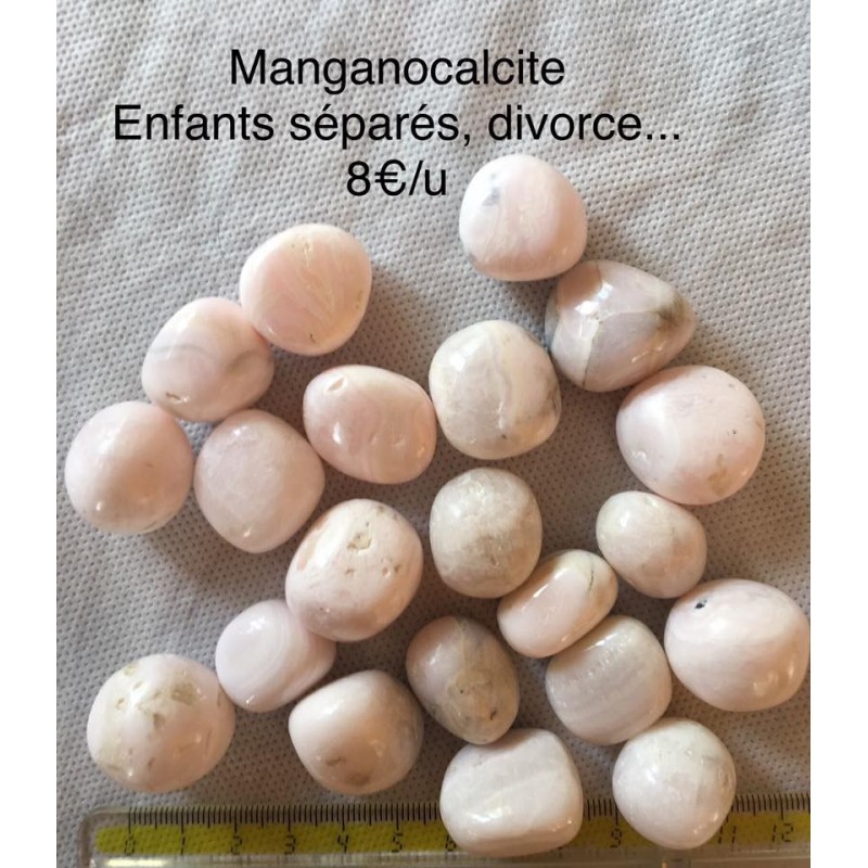 Manganocalcite poli, pierre roulée