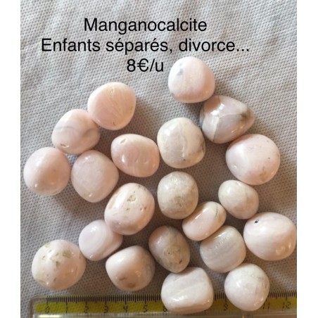 Manganocalcite poli, pierre roulée