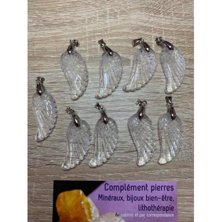 Pendentif Cristal de roche aile d'ange