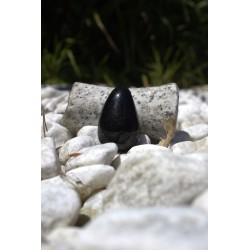 Pendentif onyx noir pierre percé