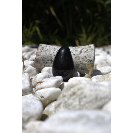 Pendentif onyx noir pierre percé Pendentif onyx noir pierre percé