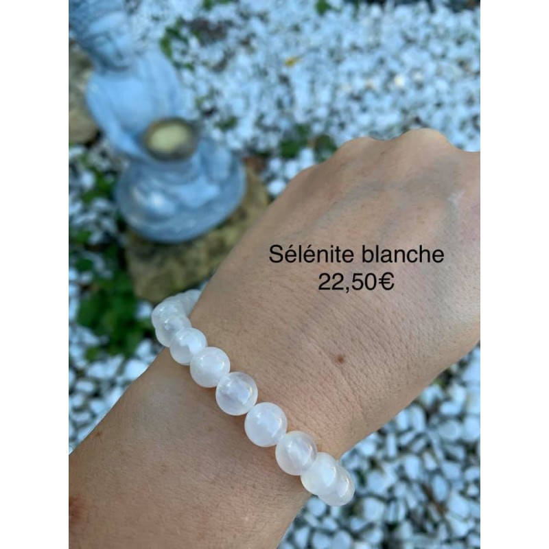 bracelet sélénite blanche
