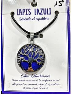 Collier arbre de vie et pierres naturelles 2