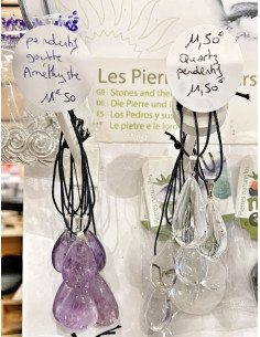 Pendentif Cristal de roche goutte 2