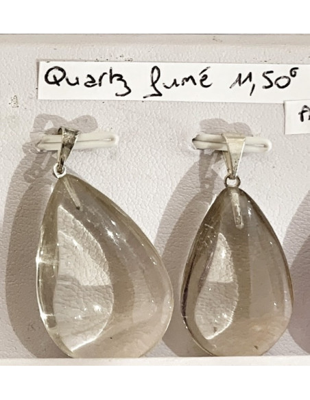 pendentif quartz fumé goutte