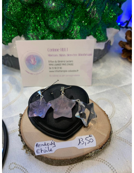 Pendentif étoile en pierres naturelles