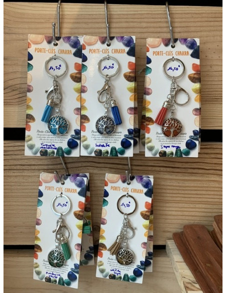 Porte clés arbre de vie pierres naturelles