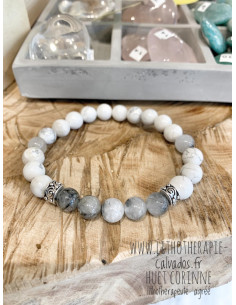 Bracelet mix howlite quartz rutile et spirales