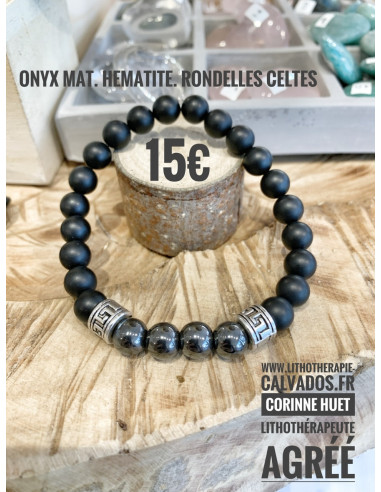 Bracelet homme pierres naturelles hematite ou Labradorite, lapis-lazuli