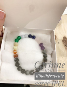 bracelet 7 chakras connecteurs LABRADORITE