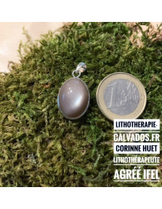 pendentif pierre de lune adulaire brune
