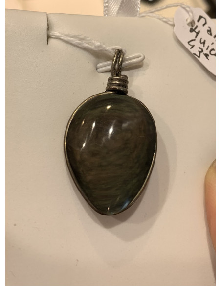 Pendentif obsidienne manta huichol Pendentif obsidienne manta huichol