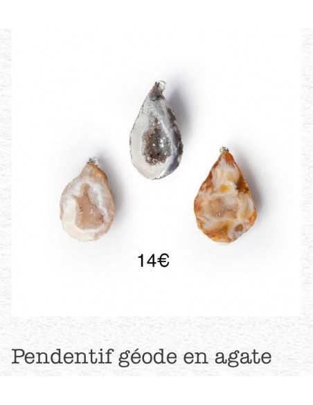 Pendentif géode agate