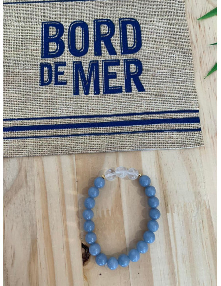 Bracelet mix angelite et cristal