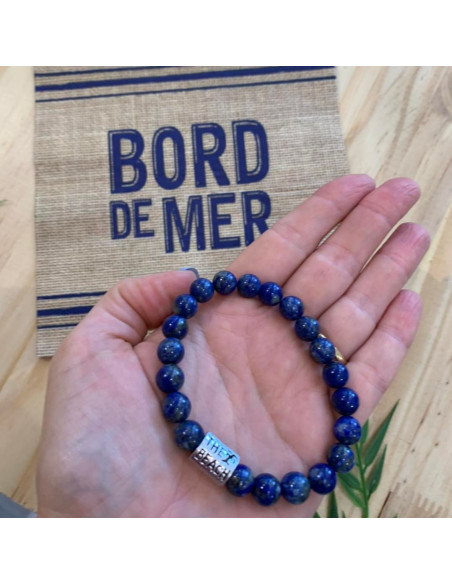 Bracelet lapis-lazuli rondelle Plage