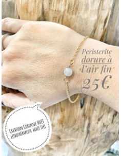 Bracelet pierre naturelle fin doré à l’or fin