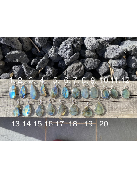 pendentif labradorite encerclé alliage