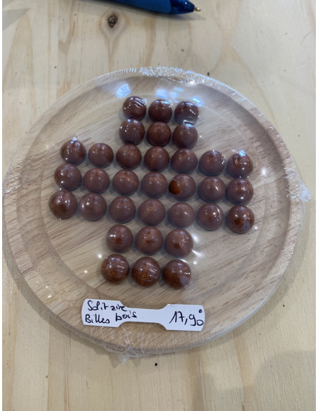 Plateau jeu Solitaire billes bois
