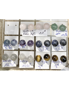 clous puces d’oreilles pierres naturelles