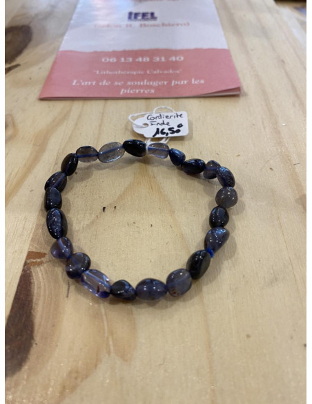 bracelet cordiérite grains