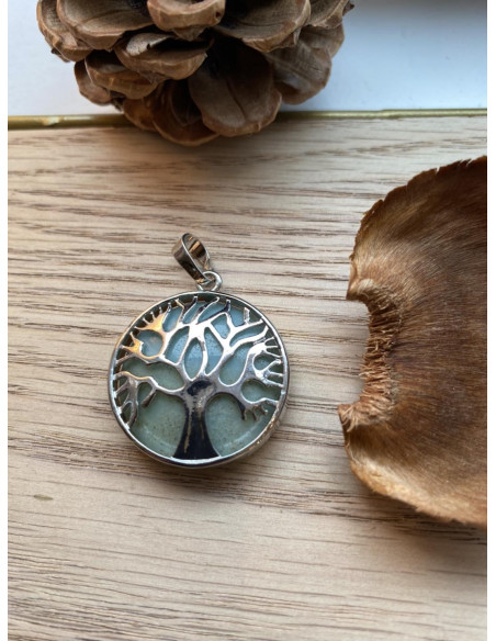 Pendentif arbre de vie et amazonite