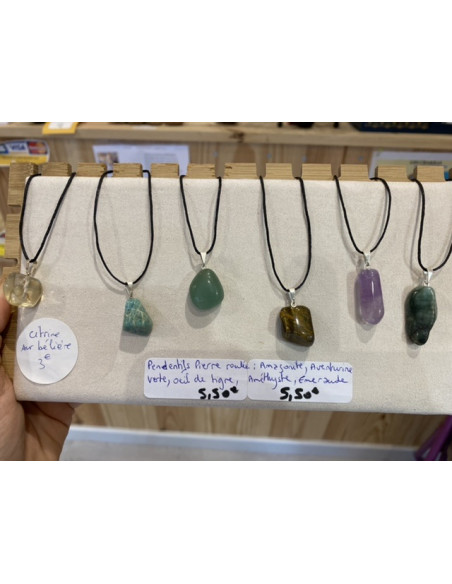 pendentif pierre roulée naturelle