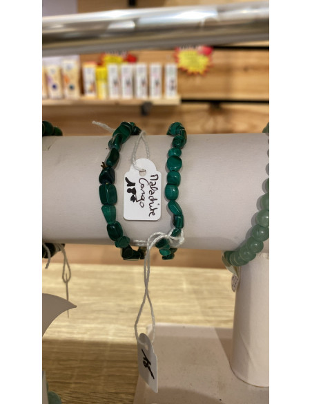 Bracelet malachite grains