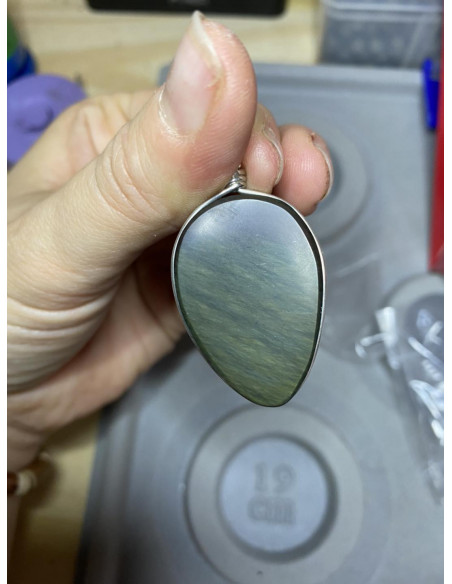 Pendentif Obsidienne Oeil Céleste Colombe