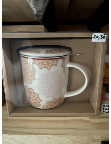 Mug à thé en porcelaine avec couvercle et infuseur