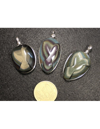 Pendentif Obsidienne Oeil Céleste Colombe