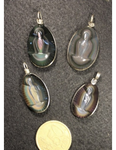 Pendentif obsidienne oeil céleste  vierge qualité extra sup 2