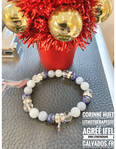 bracelet quartz aigue marine angelite lapis-lazuliOcéan communication, douceur