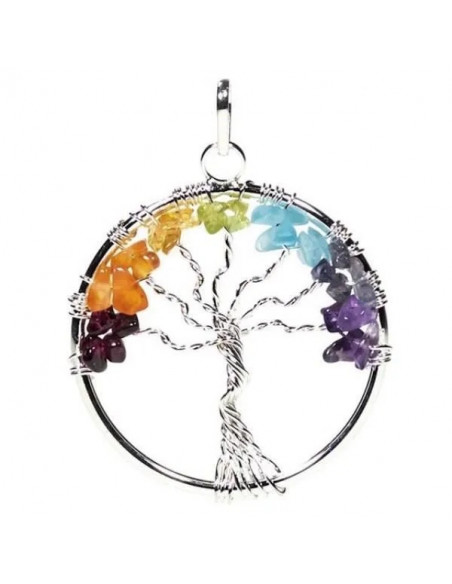 pendentif arbre de vie 7 chakras