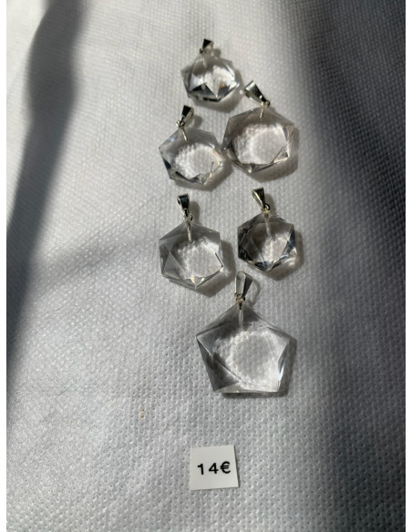 Pendentif Cristal de roche sceau Salomon