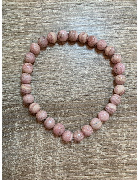 Bracelet rhodochrosite 6mm