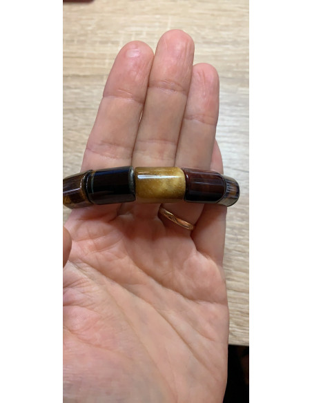 Bracelet protection oeil de tigre/taureau/faucon plat