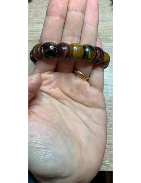 Bracelet protection oeil de tigre/taureau/faucon plat