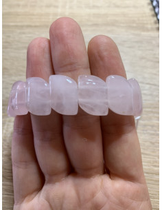 bracelet quartz rose plat