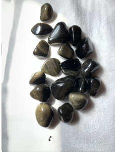 Pierre roulée obsidienne dorée