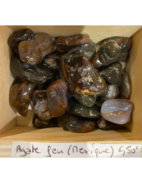 pierre roulée agate feu