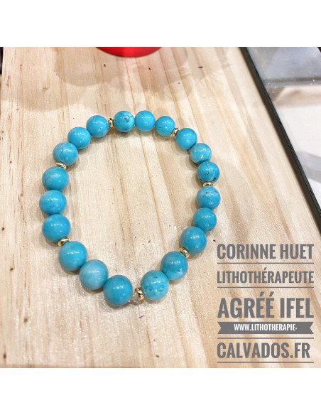 Bracelet doré turquoise Tibet