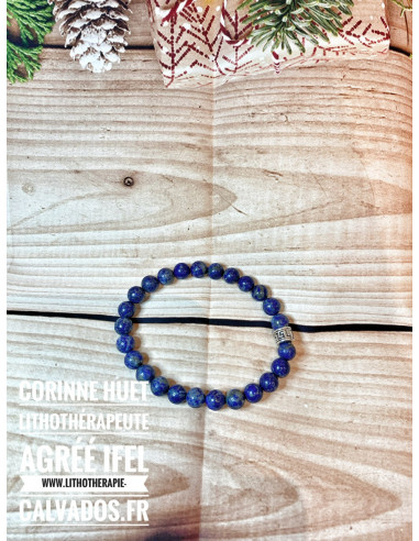 Bracelet lapis-lazuli et symbole grec