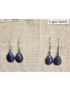 Boucles d'oreilles de pierres naturelles argent goutte