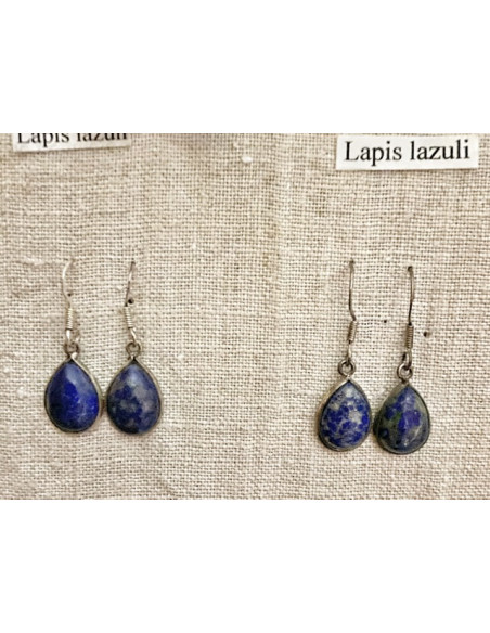 Boucles d'oreilles de pierres naturelles argent goutte