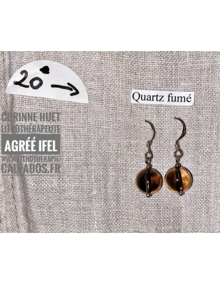 Boucles d'oreilles de pierres naturelles argent simple