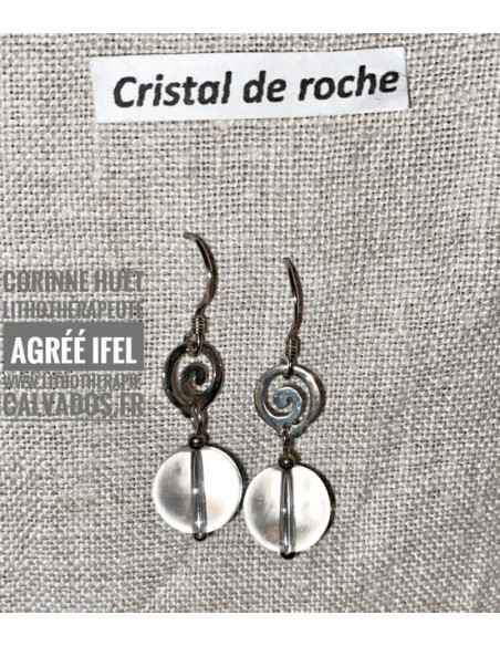 Boucles d'oreilles de pierres naturelles argent Spirale
