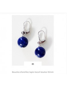 Boucles d'oreilles de pierres naturelles acier rond